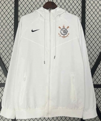 2024-2025 Corinthians White Thailand Trench Coats With Hat-0255