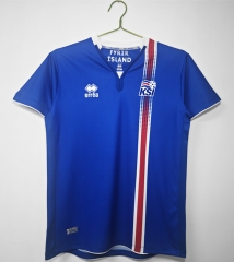 Retro Version 16-17 Iceland Home Blue Thailand Soccer Jersey AAA-C1046
