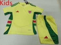 2024-2025 Wales Away Yellow Kids/Youth Soccer Uniform-507