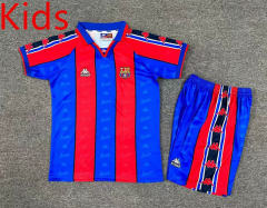 Retro Version 95-97 Barcelona Home Red&Blue Kid/Youth Soccer Uniform-7809
