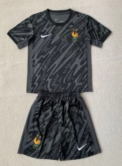 2024-2025 France Goalkeeper Black Soccer Uniform-AY
