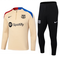 2024-2025 Barcelona Beige Thailand Soccer Tracksuit-411