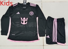 2024-2025 Inter Miami CF Away Black LS Kids/Youth Soccer Uniform-507