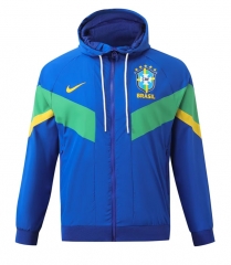 2024-2025 Brazil Blue Thailand Trench Coats With Hat-518