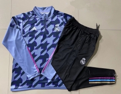 2023-2024 Real Madrid Black&Gray Thailand Soccer Tracksuit-815