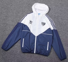 2024-2025 Sao Paulo Blue&White Trench Coats With Hat-1836