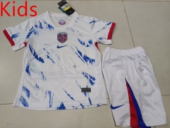 2024-2025 Norway Away White Kids/Youth Soccer Uniform-507