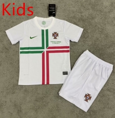 Retro Version 2012 Portugal Away White Kids/Youth Soccer Uniform-2483