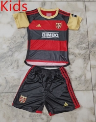 2024-2025 Peluche Caligari Home Red&Black Kids/Youth Soccer Uniform-4193