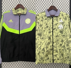 (S-3XL) 2024-2025 Bayern München Fluorescent Green&Purple&Black Double-Sided Wear Thailand Trench Coats-0255