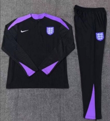 2024-2025 England Black Thailand Soccer Tracksuit