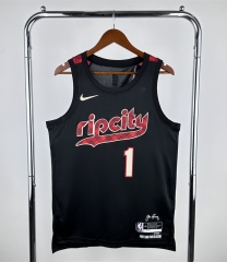 2024 City Edition Portland Trail Blazers Black #1 NBA Jersey-311