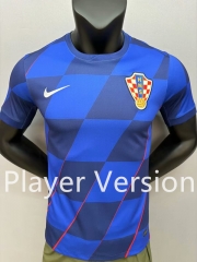 Player Version 2024-2025 Croatia Away Blue Thailand Soccer Jersey AAA-9665