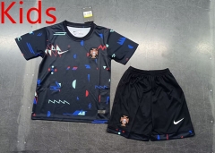 2024-2025 Portugal Black Kids/Youth Soccer Uniform-8679
