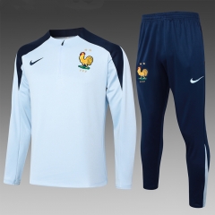 2024-2025 France Light Blue Thailand Soccer Tracksuit-815