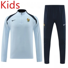 2024-2025 France Light Blue Kids/Youth Soccer Tracksuit -4627
