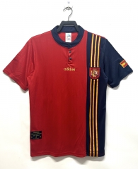 Retro Version 1996 Spain Home Red Thailand Soccer Jersey AAA-811