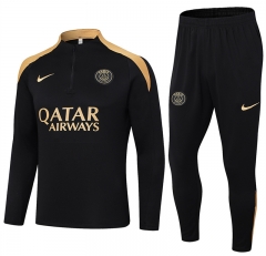 2024-2025 Paris SG Black Thailand Soccer Tracksuit -411