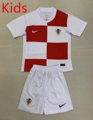 2024-2025 Croatia Home Red&White Kids/Youth Soccer Uniform-AY
