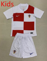2024-2025 Croatia Home Red&White Kids/Youth Soccer Uniform-AY