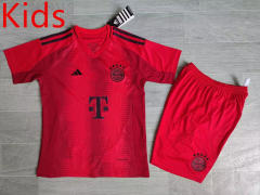 2024-2025 Bayern München Home Red Kids/Youth Soccer Uniform