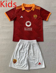 2024-2025 Roma 4th Away Red Kids/Youth Soccer Uniform-AY