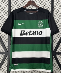 2024-2025 Sporting Clube de Portugal Home Black&White and Green Thailand Soccer Jersey AAA
