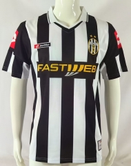 Retro Version 01-02 Juventus Home Black&White Thailand Soccer Jersey AAA-503