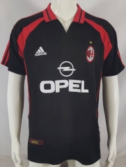 Retro Version 00-01 AC Milan 2nd Away Black Thailand Soccer Jersey AAA-503