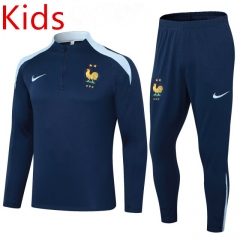 2024-2025 France Royal Blue Thailand Soccer Tracksuit-411