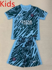 2024-2025 Paris SG Goalkeeper Laker Blue Kid/Youth Soccer Uniform-AY