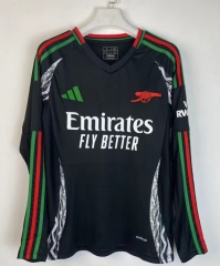 2024-2025 Arsenal Away Black LS Thailand Soccer Jersey AAA