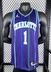 2020 Retro Version Charlotte Hornets Purple #1 NBA Jersey-311