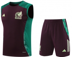 2024-2025 Mexico Dark Red Thailand Soccer Vest Uniform-418
