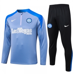 2024-2025 Inter Milan Gray&Blue Thailand Soccer Tracksuit-815