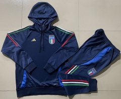 2024-2025 Italy Royal Blue Thailand Soccer Tracksuit With Hat-815