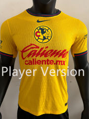 Player Version 2024-2025 Club America Home Yellow Thailand Soccer Jersey AAA-4952