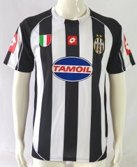 Retro Version 02-03 Juventus Home Black&White Thailand Soccer Jersey AAA-503