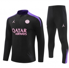 2024-2025 Paris SG Black Thailand Soccer Tracksuit