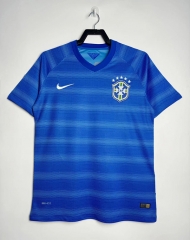 Retro Version 2014 Brazil Away Blue Thailand Soccer Jersey AAA-811