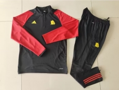 2023-2024 Roma Black Thailand Soccer Tracksuit-GDP