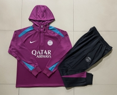 2024-2025 Paris SG Purple Thailand Soccer Tracksuit With Hat-815