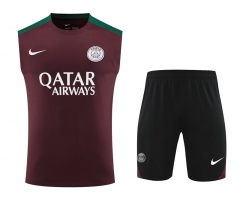 2024-2025 Paris Dark Red Thailand Soccer Vest Uniform-418