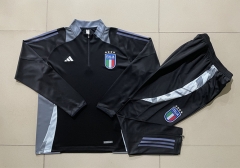 2024-2025 Italy Black Thailand Soccer Tracksuit-815