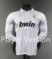 Player Version 11-12 Retro Version Real Madrid Home White LS Thailand Soccer Jersey AAA-518