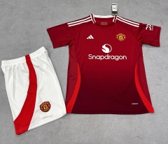 2024-2025 Manchester United Home Red Soccer Uniform-718