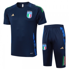 2024-2025 Italy Royal Blue Short-Sleeve Thailand Soccer Tracksuit-815