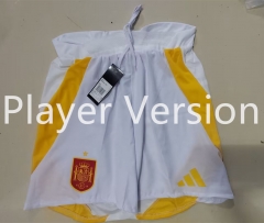 Player Version 2024-2025 Spain White Thailand Soccer Shorts-6794