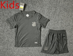 Without Sponsor 2024-2025 Corinthians Away Black Kids/Youth Soccer Unifrom-GB