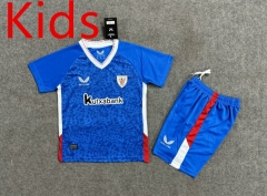 2024-2025 Athletic Bilbao Away Blue Kids/Youth Soccer Unifrom-6748